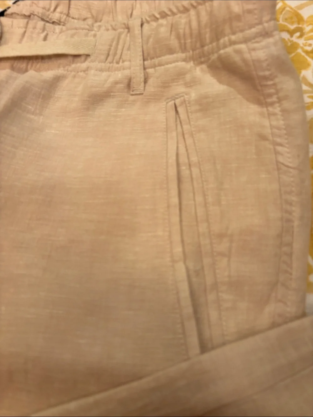 Club Room Cream Drawstring Linen-Blend Chinos